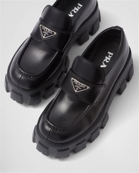 loafers dame prada|Prada monolith loafers women's.